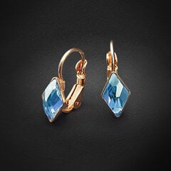 Naiste kõrvarõngad Diamond Sky „Crystal Rhombus IV (Aquamarine)“ koos Swarovski kristallidega цена и информация | Серьги | kaup24.ee