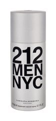 <p>Carolina Herrera 212 NYC Men дезодорант для мужчин 150 мл</p>
 цена и информация | Мужская парфюмированная косметика | kaup24.ee