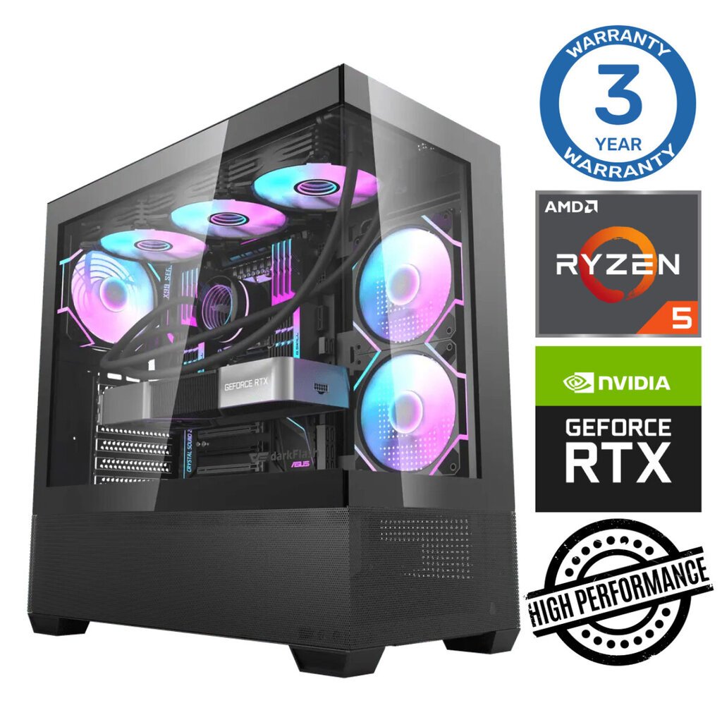 Intop Ryzen 5 7500F 16GB DDR5 1TB SSD M.2 NVME+2TB RTX4060 8GB no-OS цена и информация | Lauaarvutid | kaup24.ee