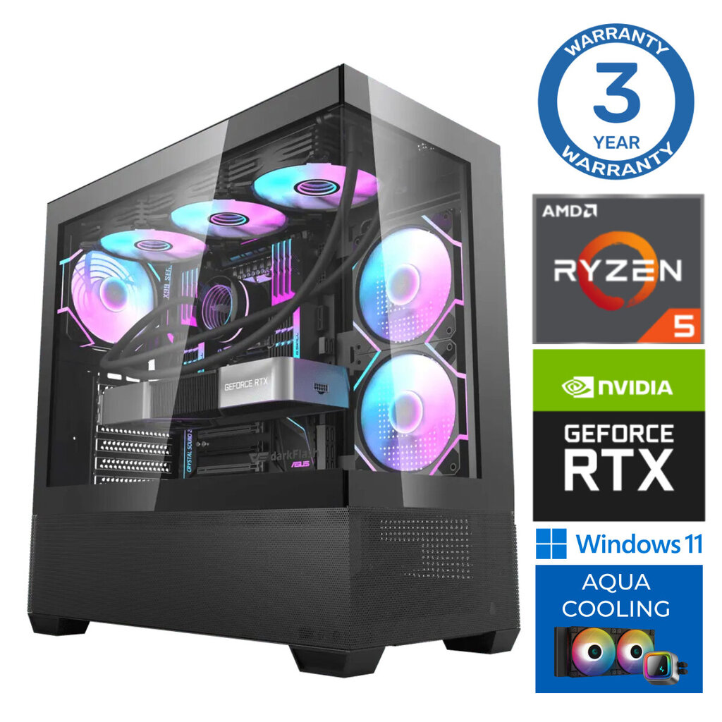 Intop Aqua Ryzen 5 7600X 64GB DDR5 1TB SSD M.2 NVME RTX4070 Super 12GB WIN11 hind ja info | Lauaarvutid | kaup24.ee