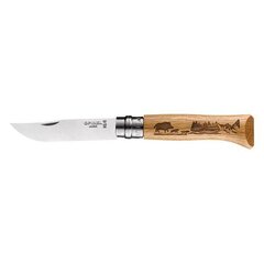 Складной нож Opinel 08 с гравировкой кабана. цена и информация | Туристические ножи, многофункциональные приборы | kaup24.ee