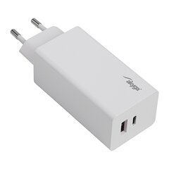 Akyga wall charger AK-CH-20 100W USB-C USB-A PD GaN 5-20V | 1.5-5A white цена и информация | Зарядные устройства для телефонов | kaup24.ee