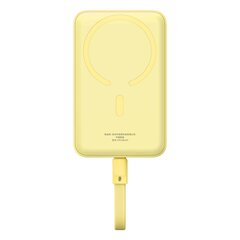Baseus Magnetic Mini MagSafe 10000mAh 30W powerbank with built-in Lightning cable - yellow + Baseus Simple Series USB-C - USB-C 60W 0.3m cable цена и информация | Зарядные устройства Power bank | kaup24.ee