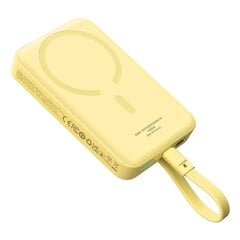Baseus Magnetic Mini MagSafe 10000mAh 30W powerbank with built-in Lightning cable - yellow + Baseus Simple Series USB-C - USB-C 60W 0.3m cable цена и информация | Зарядные устройства Power bank | kaup24.ee