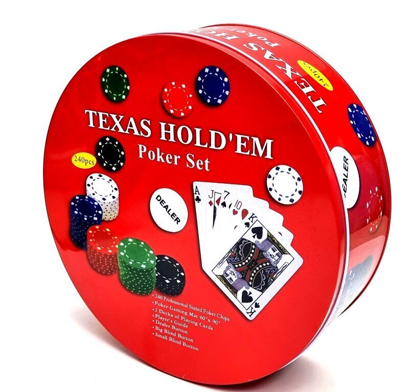 Pokkerikomplekt Texas Hold'em, 240 žetooni hind ja info | Hasartmängud, pokker | kaup24.ee