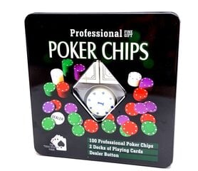 Komplekt pokkeri mängimiseks Poker Chips, 100 žetooni hind ja info | Hasartmängud, pokker | kaup24.ee