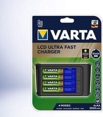 Сверхбыстрое зарядное устройство LCD ultra fast Varta 57685101441 + 4 АА 2100 мАч цена и информация | Зарядные устройства для аккумуляторов | kaup24.ee