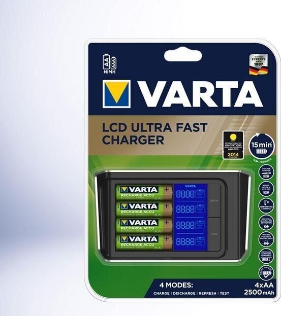 LCD kiirlaadija Varta 57685 + 4 AA 2100 mAh hind ja info | Akulaadijad | kaup24.ee