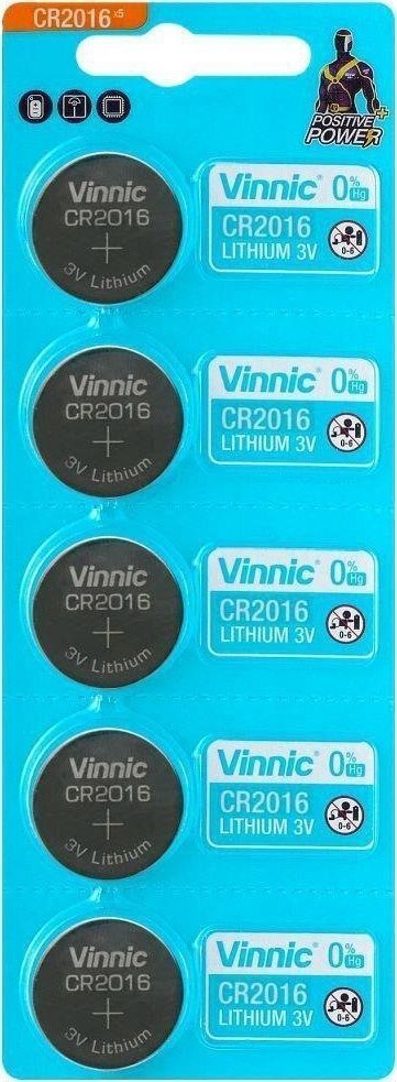 Patareid Vinnic CR2016 3V 5 tk цена и информация | Patareid | kaup24.ee