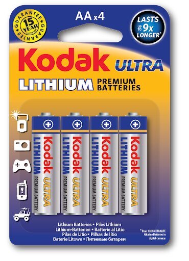 Patareid Kodak Lithium AA 1.5V 4 tk hind ja info | Patareid | kaup24.ee