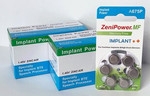 Elemendid kuuldeaparaatidele Zeni Power implantant 675 PR44P 60 tk hind ja info | Patareid | kaup24.ee