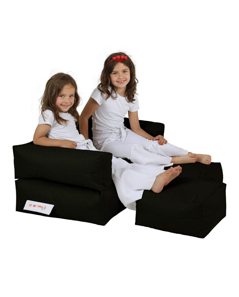 Kott-tool Kids Double Seat Pouf, must hind ja info | Kott-toolid, tumbad, järid | kaup24.ee