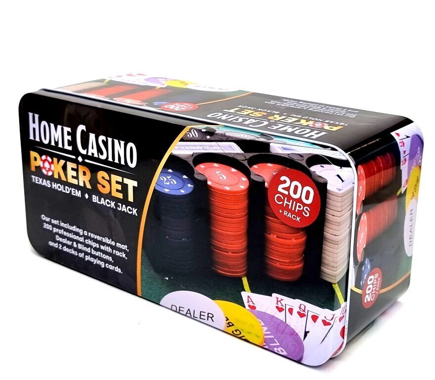 Pokkerikomplekt Home Casino, 200 žetooni hind ja info | Hasartmängud, pokker | kaup24.ee