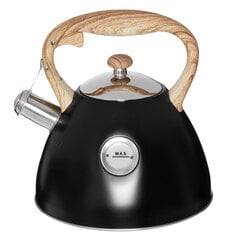Чайник Maku со свистком 2,5 л черный цена и информация | Чайники, кофейники | kaup24.ee
