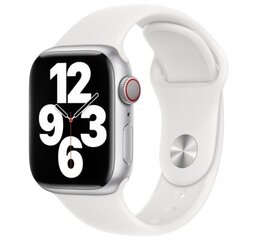 Apple Watch Silikoon Rihm 42/44/45/49 (S/M), Valge цена и информация | Смарттехника и аксессуары | kaup24.ee