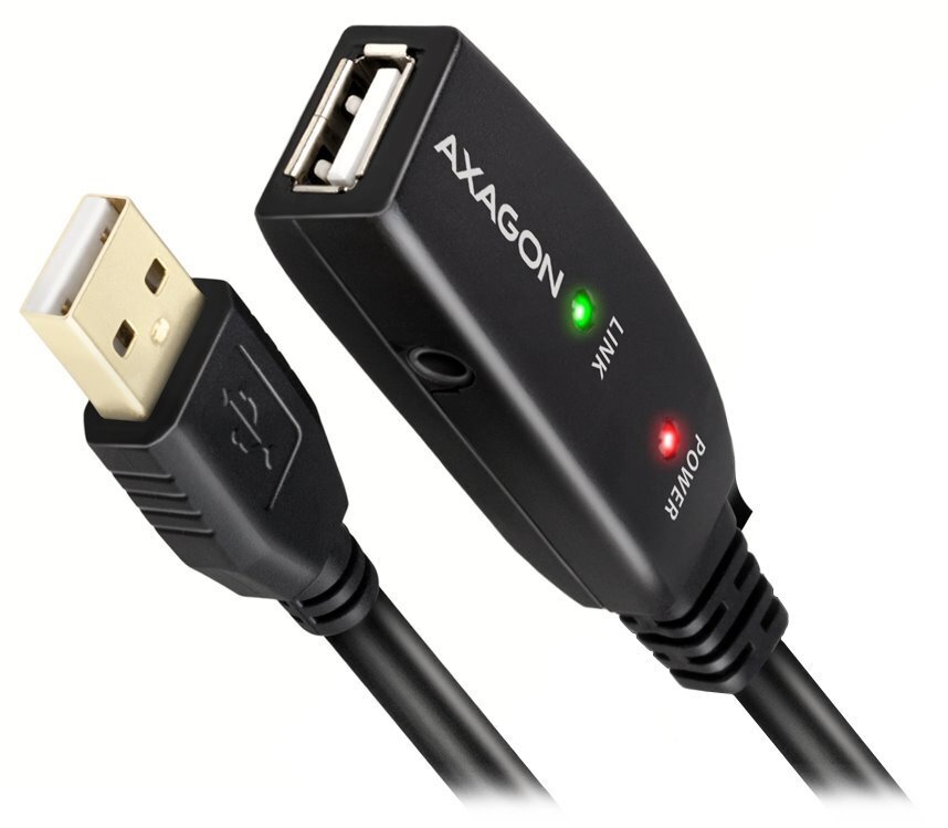 Axagon USB 2.0A-M, 10 m hind ja info | Kaablid ja juhtmed | kaup24.ee