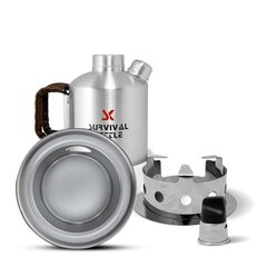 Small Survival Kettle 0.6-0.7 L Camping Kettle Carry Bag Leather Handle цена и информация | Электрочайники | kaup24.ee