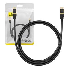 Network cable cat.8 Baseus Ethernet RJ45, 40Gbps, 1m (black) цена и информация | Кабели и провода | kaup24.ee