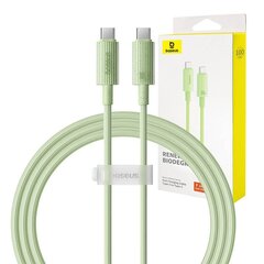 Fast Charging cable Baseus USB-C to USB-C Habitat Series 1m 100W (green) цена и информация | Кабели и провода | kaup24.ee