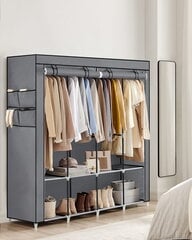 Текстильный шкаф-купе, серый цена и информация | Шкафы | kaup24.ee