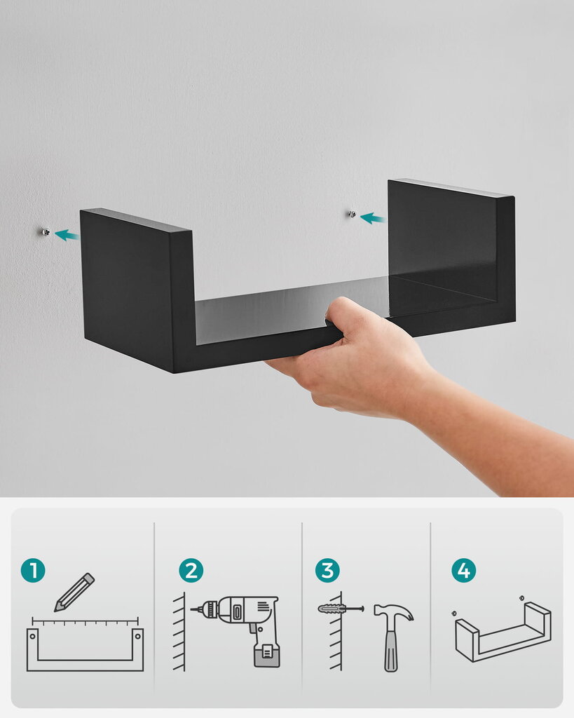 Riiulite komplekt, must hind ja info | Riiulid | kaup24.ee