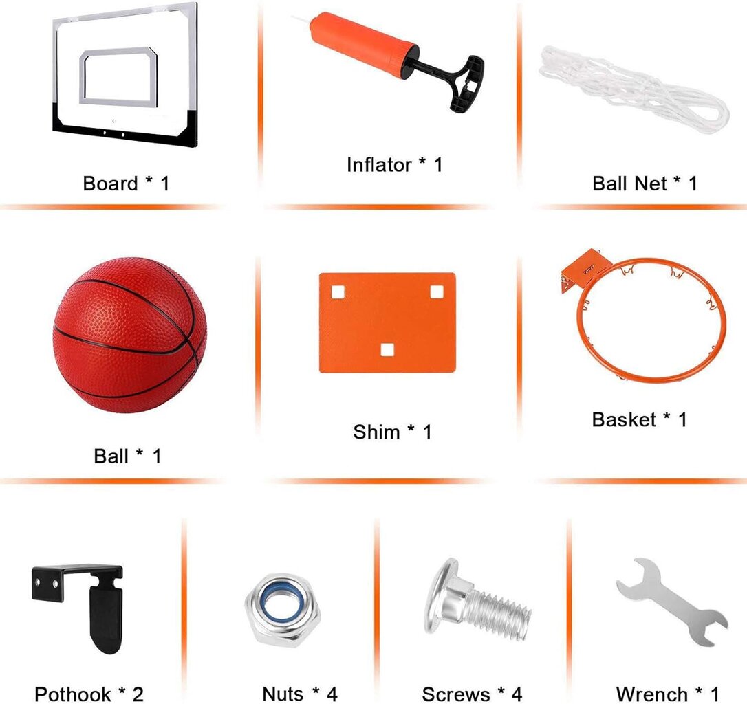 Mini korvpallirõngas palli ja õhupumbaga Stay Gent hind ja info | Muud korvpallikaubad | kaup24.ee