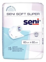 Простыни гигиенические Seni Soft 60х60 см, 5 шт. цена и информация | Подгузники, прокладки, одноразовые пеленки для взрослых | kaup24.ee