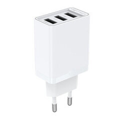 Wall charger 3x USB Vention FEAW0-EU, 2.4A, 12W (white) цена и информация | Зарядные устройства для телефонов | kaup24.ee