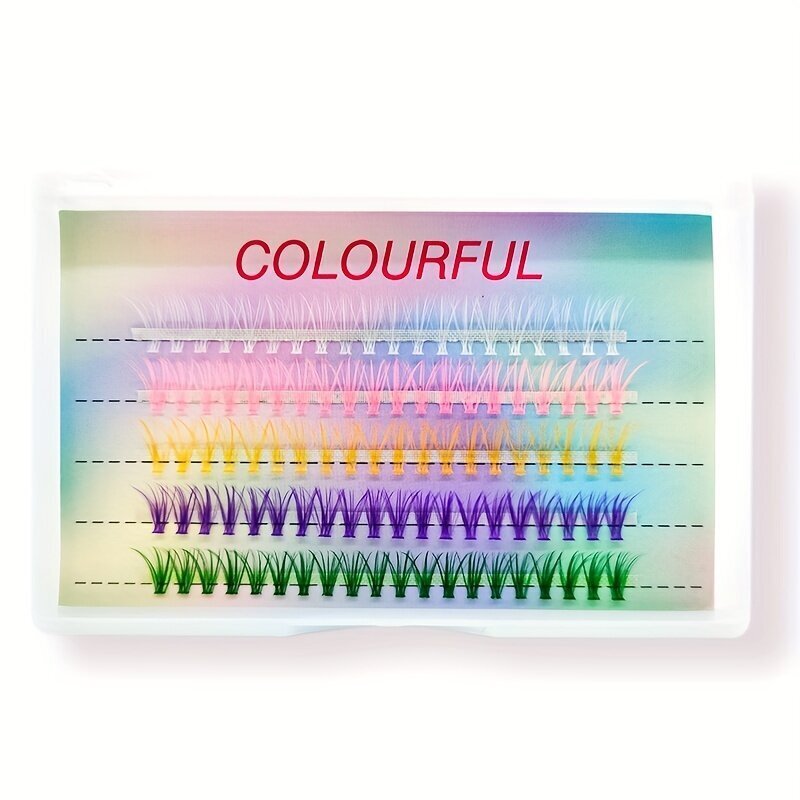 Liimitavad ripsmetušid klasterites Colourful, 10 - 12 mm цена и информация | Kunstripsmed, ripsmekoolutajad | kaup24.ee