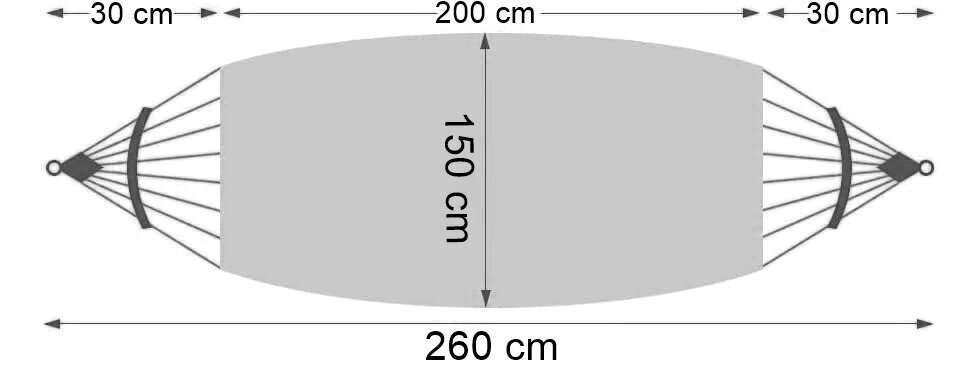 Võrkkiik eHokery Eden, 260x150 cm, sinine цена и информация | Võrkkiiged | kaup24.ee