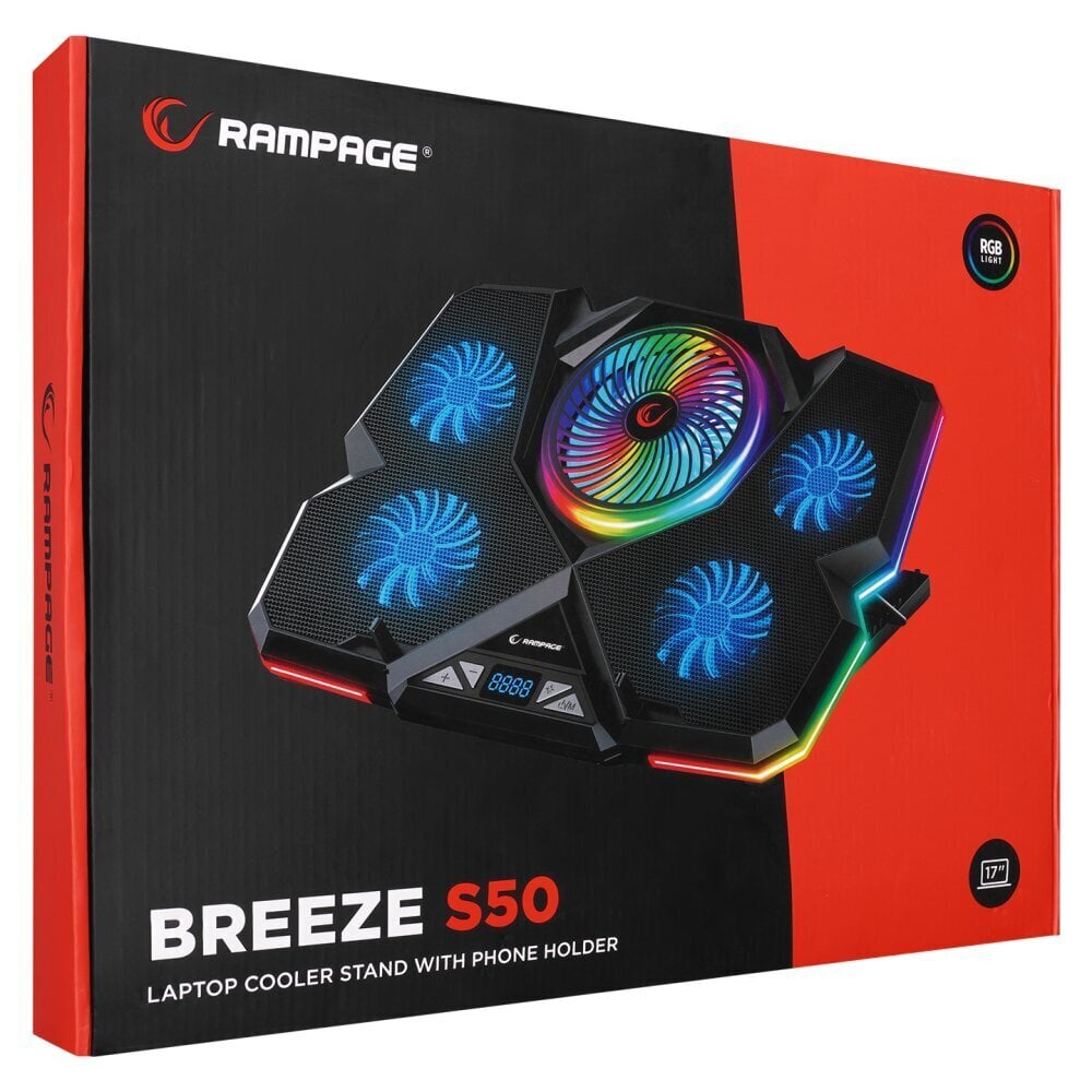 Rampage Breeze S50 RGB hind ja info | Sülearvuti tarvikud | kaup24.ee