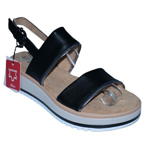 Naiste sandaalid Oliver 424030010, must цена и информация | Naiste sandaalid | kaup24.ee
