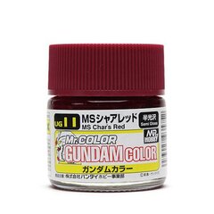 Mr.Hobby - Gundam Color краски MS Char's Red (Semi-Gloss), 10 ml, UG-11 цена и информация | Принадлежности для рисования, лепки | kaup24.ee