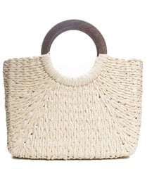 Большая корзина летняя сумка сумочка плетеные деревянные ручки цена и информация | Женские сумки | kaup24.ee