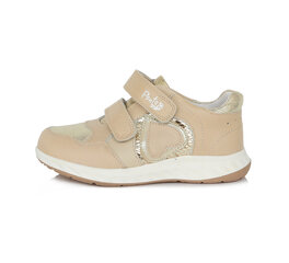 Демисезонные кожаные ботинки для девочки Ponte20, песочные цена и информация | Детские сапоги | kaup24.ee