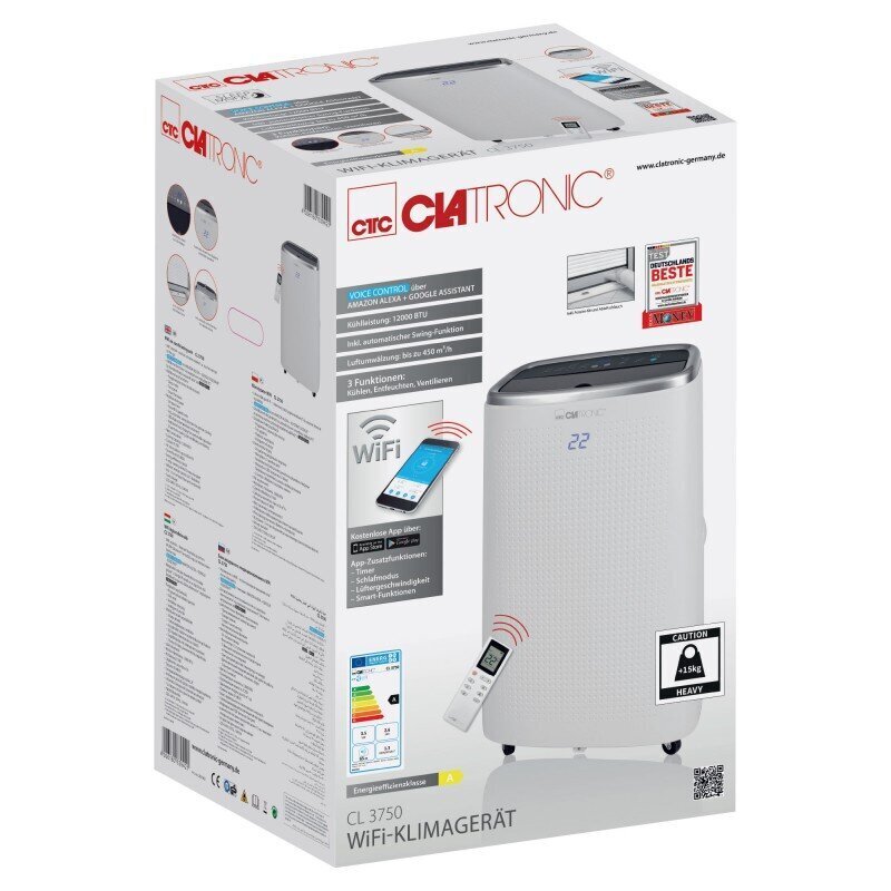 Mobiilne konditsioneer CLATRONIC CL 3750 WIFI, 3,5 kW hind ja info | Õhksoojuspumbad, konditsioneerid | kaup24.ee