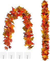 Искусственная гирлянда Осенние листья, 175 см, 2 шт. цена и информация | Принадлежности для флористики | kaup24.ee