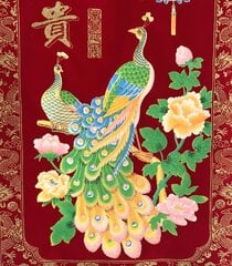Репродукция на свитке Два павлина, Китай цена и информация | Настенные деревянные декорации | kaup24.ee