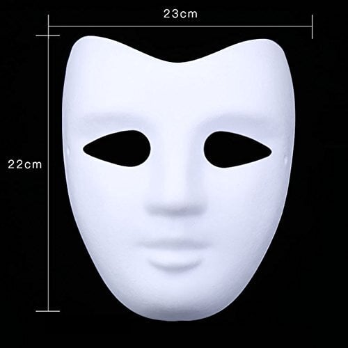 Värvitav paberist mask DIY "Face", 5 tk цена и информация | Karnevali kostüümid | kaup24.ee