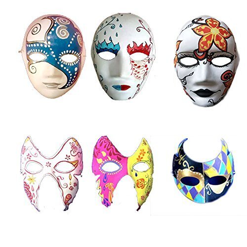 Värvitav paberist mask DIY "Face", 5 tk hind ja info | Karnevali kostüümid | kaup24.ee