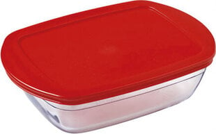 Прямоугольная коробочка для завтрака с крышкой Ô Cuisine Cook & Store Красный 400 ml 17 x 10 x 5 cm Силикон Cтекло (6 штук) цена и информация | Посуда для хранения еды | kaup24.ee