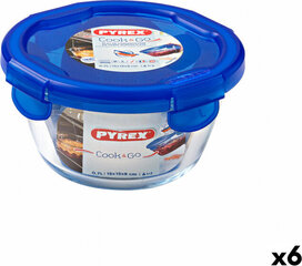 Герметичная коробочка для завтрака Pyrex Cook & Go Синий Cтекло (800 ml) (6 штук) цена и информация | Посуда для хранения еды | kaup24.ee