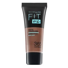 Maybelline Fit Me! Foundation Matte + Poreless 365 Espresso с матирующим эффектом 30 мл цена и информация | Пудры, базы под макияж | kaup24.ee