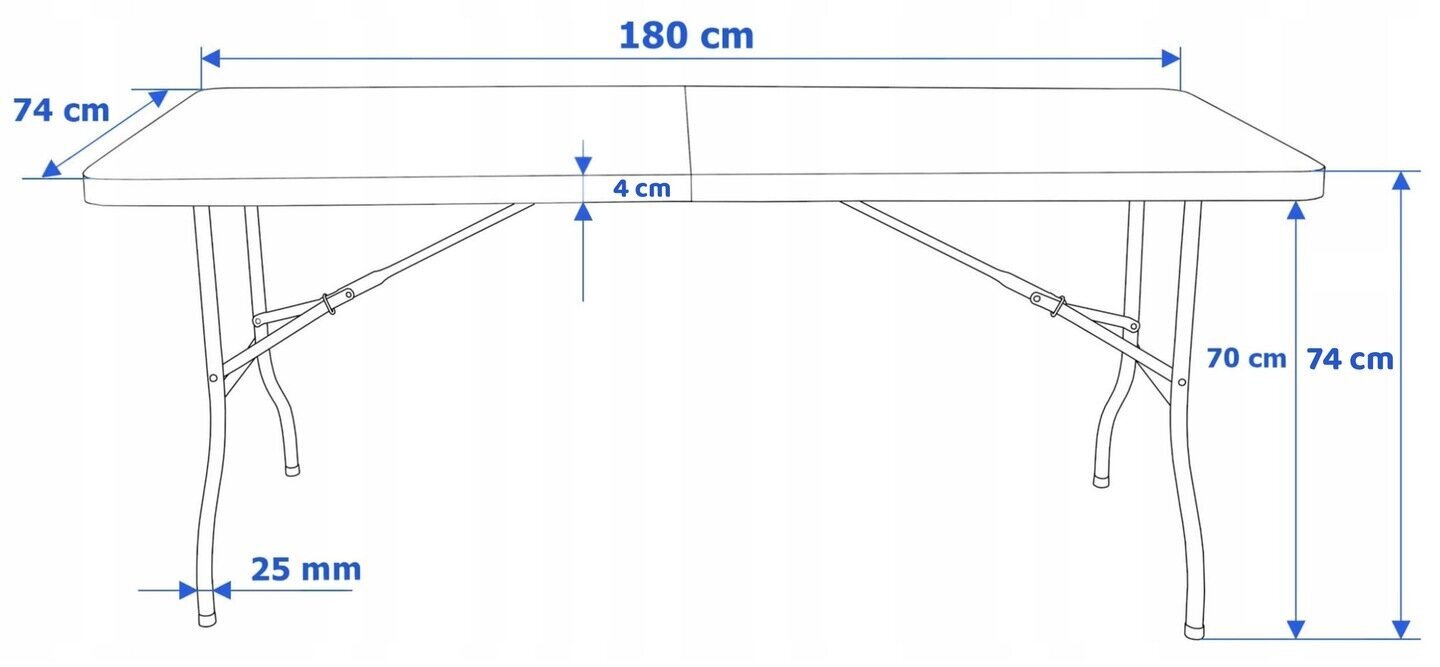 Lahtikäiv laud Nelino, 180x74x74 cm, valge цена и информация | Aialauad | kaup24.ee