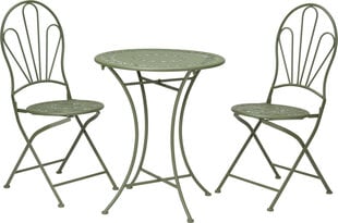 3-х частей садовый набор мебели, зеленый цена и информация | Комплекты уличной мебели | kaup24.ee