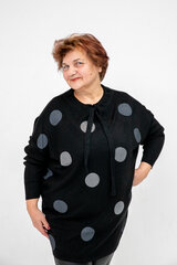 бело-черный женский свитер оверсайз с узором цена и информация | Женские кофты | kaup24.ee