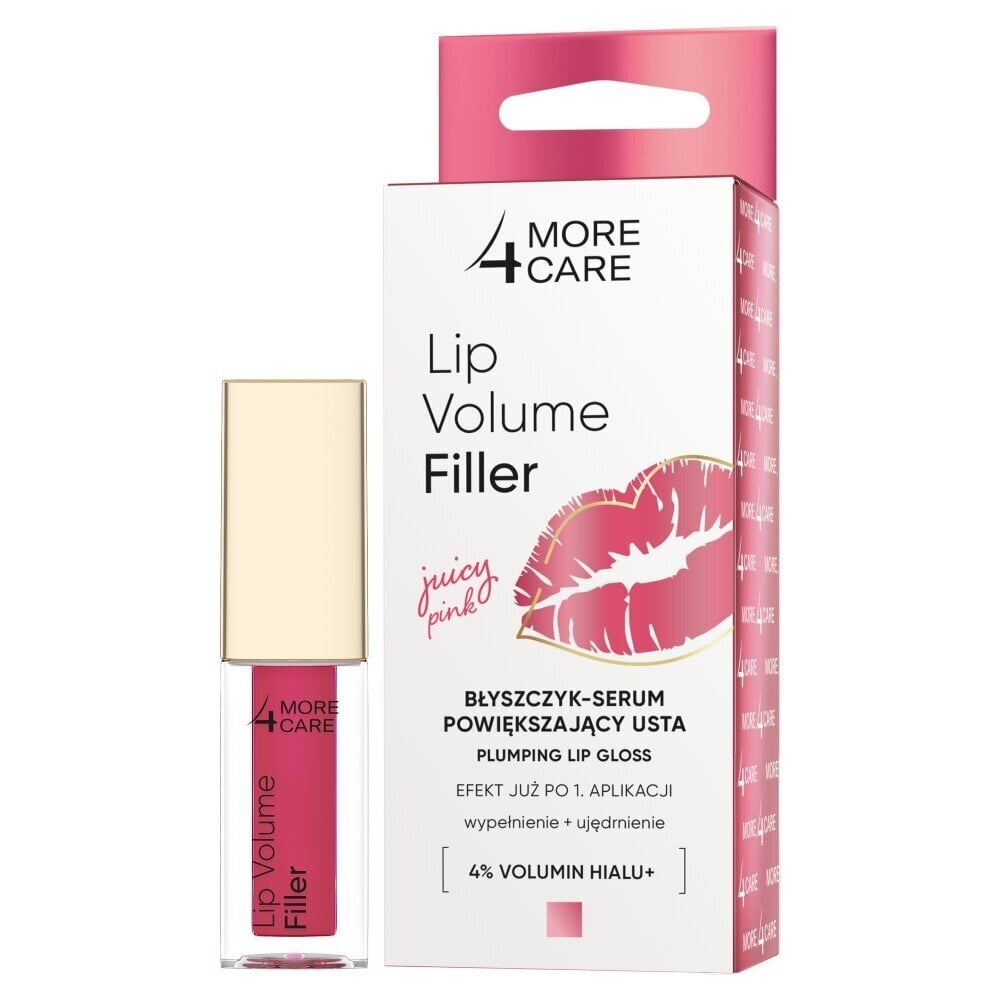 Huuleläige More4Care Lip Volume Filler Juicy Pink, 4,8 g hind ja info | Huulepulgad, -läiked, -palsamid, vaseliin | kaup24.ee