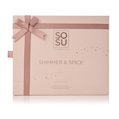 Декоративный косметический набор Sosu Shimmer And Spice: палитра теней для век Nude 1.2x4 г, + коричневый карандаш для глаз, 1.1 г + кисть для глаз цена и информация | Sosu Cosmetics Духи, косметика | kaup24.ee