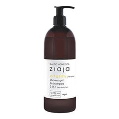 Гель для душа-шампунь Ziaja Vitality Shower Gel &amp; Shampoo 3In1, 500 мл цена и информация | Шампуни | kaup24.ee