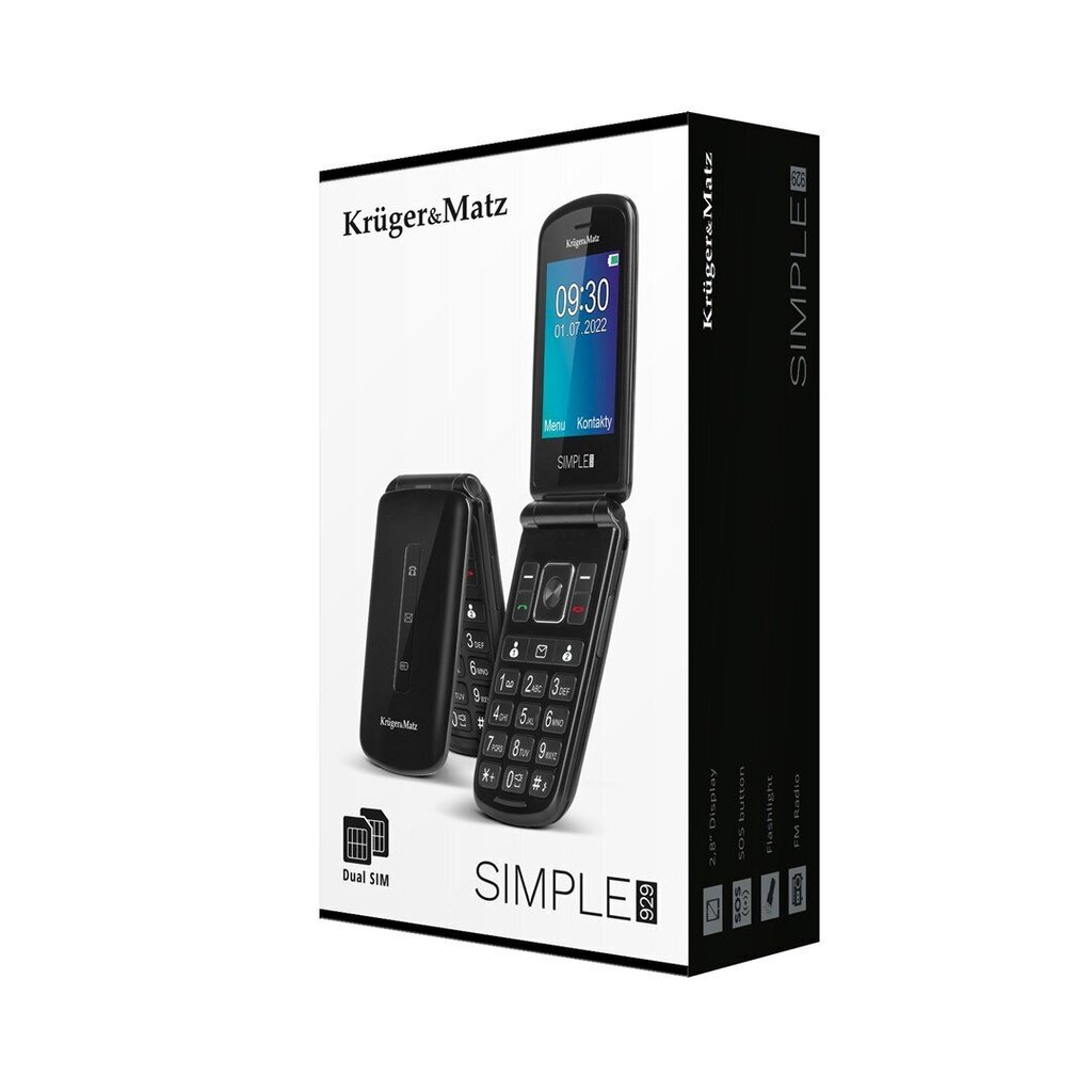 Kruger & Matz KM0929 Black цена и информация | Telefonid | kaup24.ee